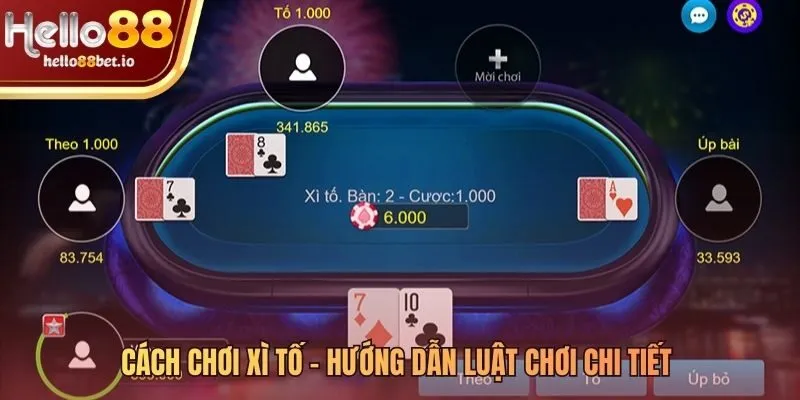 Diễn biến ván đấu xì tố qua 4 vòng cược và 5 lựa chọn